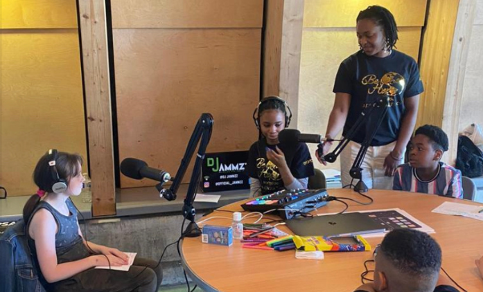 Children doing arts and crafts at the Summer Programme